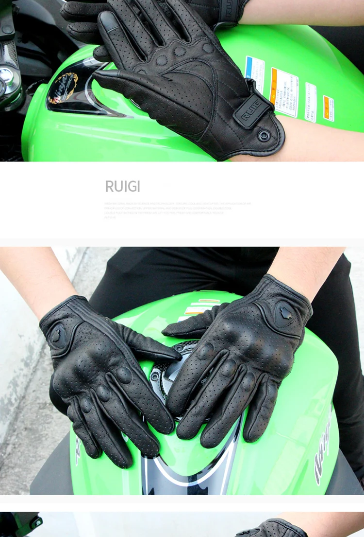 RUIGI гоночные водонепроницаемые перчатки с сенсорным экраном, мотоциклетные перчатки для езды на горном велосипеде, перчатки из натуральной кожи