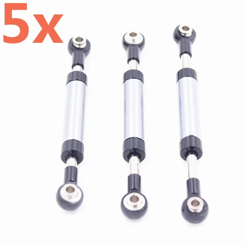 

5Pieces RC Cars Aluminum Upgrade Adjustable Servo Link Steering Linkage Rod For 1/10 Scale Models Crawler Axial Scx10 Trx4 d90