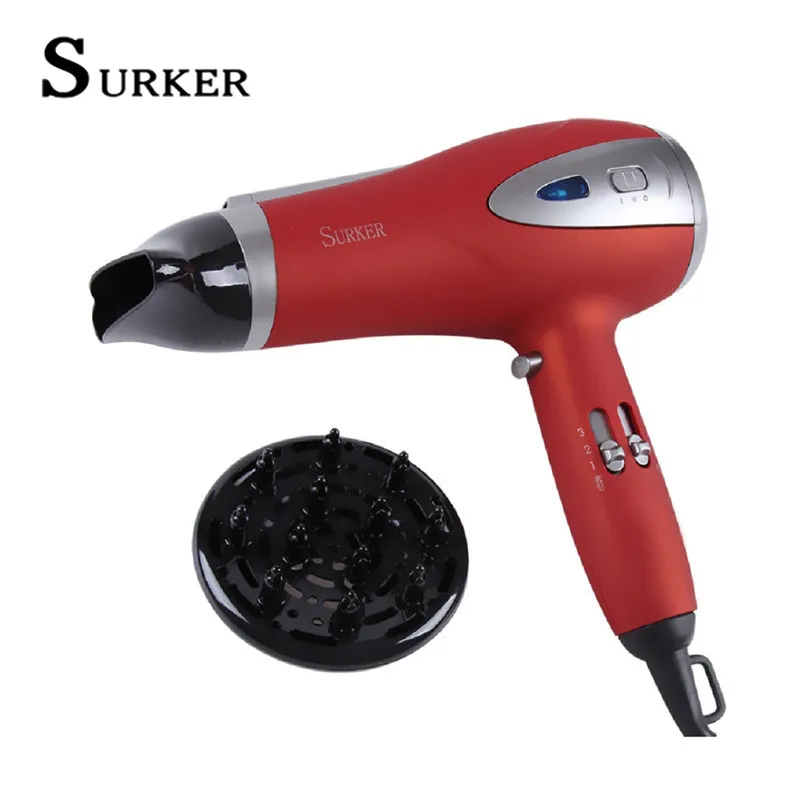 SURKER DW-718AI фен для волос Профессиональный Мульти-ветер контроль температуры отрицательный анион для парикмахерских салонов инструменты