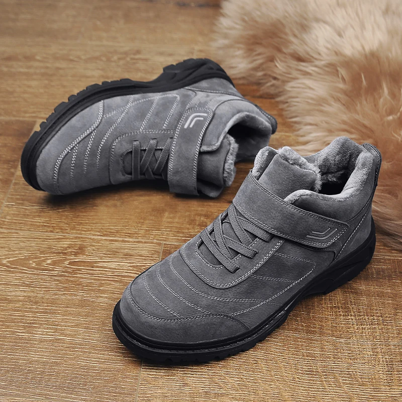 

Male Winter Men's Boots Outdoor Warm Waterproof Non-slip Ankle Snow Boot Thick Plush Rubber Winter Work Safety Shoes %1808