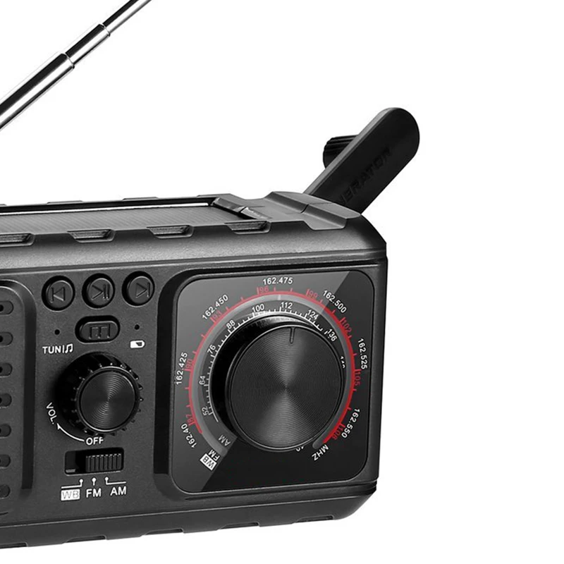 Солнечный кривошипно-Погодный радиоприемник для экстренных ситуаций с AM/FM светодиодный фонарик лампа для чтения и 2000 мАч Внешний аккумулятор usb зарядка