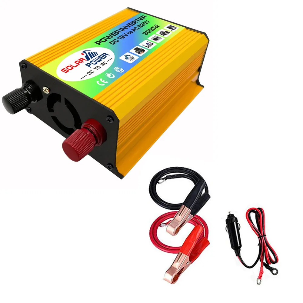 Армейский зеленый Преобразователь мощности инверторы 3000 Вт DC12V к ac220в USB зарядное устройство Лодка автомобиль для солнечной инвертор техника автомобильный инвертор - Цвет: Армейский зеленый