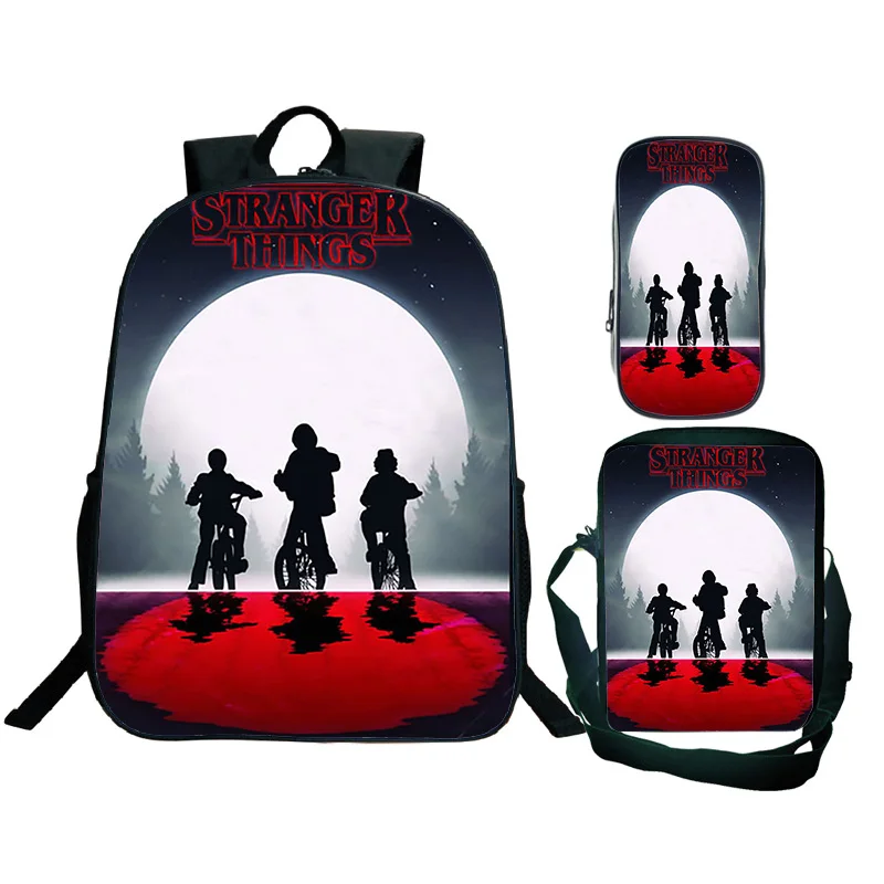 Хит US TV Stranger Things 3 шт./компл. рюкзак с 3D принтом большие школьные сумки для