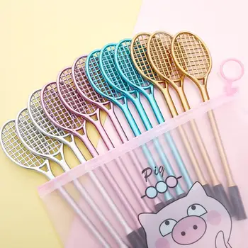 

12pcs Creative Gel Pen Korean Cute Badminton Wriiting Signature Ink Pens for School Freebies Novelty Office Stationary Supply