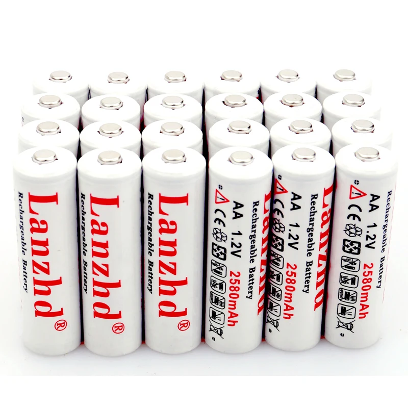 10-60 шт) перезаряжаемые батарейки AA 1,2 V литиевая батарея Pro AA 2580mAh 1,2 V Ni-MH для игрушка-фонарик предварительно разогреваемая батарея 2A