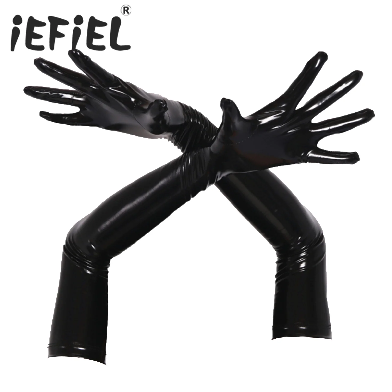 

1 Pair Women Fashion Gloves Cosplay Costumes Faux Leather Mittens for Clubwear Music Festival Party Nightclub Stage Performance