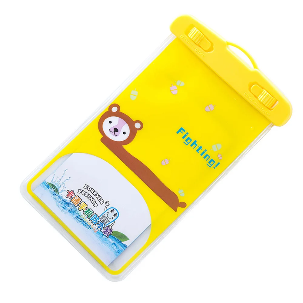 Yellow bear Водонепроницаемая сумка для мобильного телефона Аксессуары для дайвинга Спортивные товары для спорта на открытом воздухе многоцветный Портативный прочный водонепроницаемый мешок для мобильного - Цвет: Yellow bear