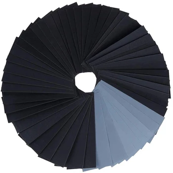 

51Pcs Wet and Dry Mixed Grits Sandpaper 120 to 3000 Waterproof Sandpaper for Finishing Sanding and Polishing
