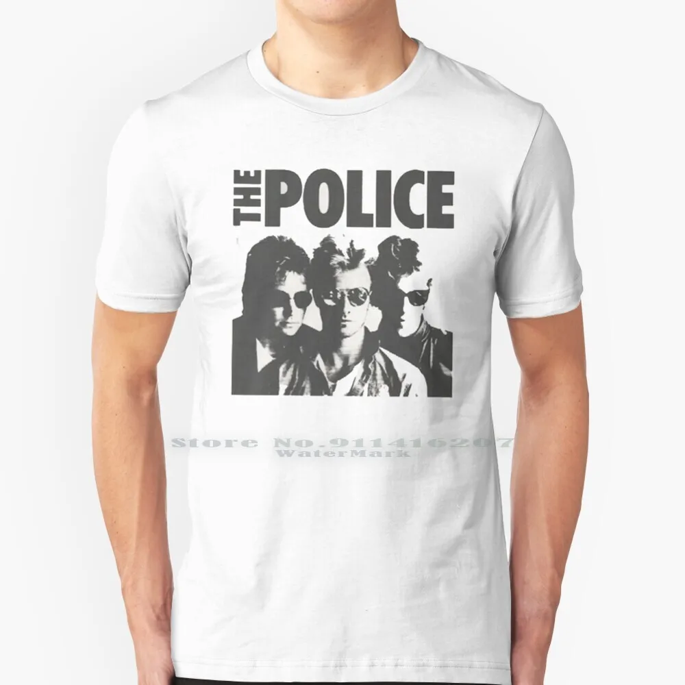 Tre Police Man T Shirt 100% Puro Cotone Music Tour Band Album Sting The Police Live Classic Police Classic Bands Bands Xmas