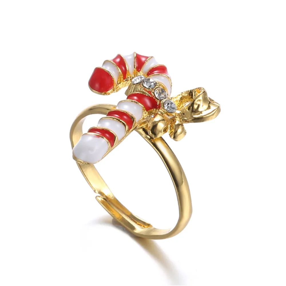 Новые популярные Мультяшные кольца Регулируемый Рождественский Снеговик в форме колокольчика кольцо с изображением животного для женщин украшения в подарок на год