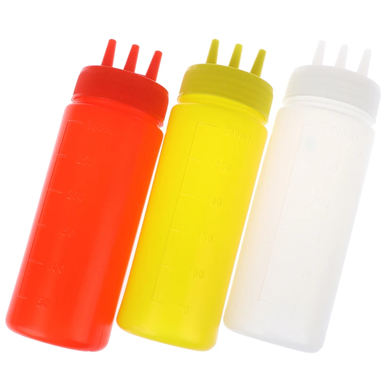 Bouteille à Presser Distributeur De Condiments 118 Ml – Couvercle à 3 Trous Pour Sauce, Ketchup, Huile