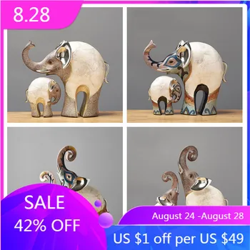 

Miniature Garden Decoration Resin Elephant Doll Home Statue Crafts Office Living Room Feng Shui Elephant Home Decoration