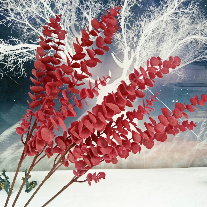 JAROWN Artificial Plant Autumn Eucalyptus Succulent Wedding Decoration DIY Bouquet With Grass Home Flower Arrangement Eucalyptus (4)