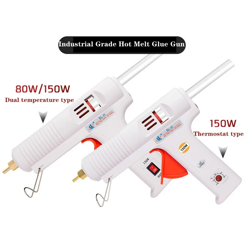 80W/150W Hot Melt Glue Gun Smart Adjustable Temperature Copper Nozzle Heater Muzzle Diameter 11mm Industrial Guns Repair Tool