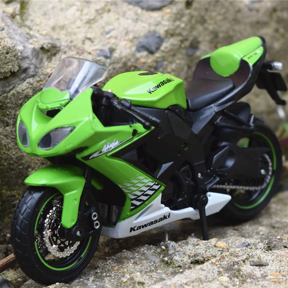 1:18 Kawasaki Moto Toy вся модель с базой Maisto литой автомобиль модель ниндзя ZX KLX Металлический Игрушечный Автомобиль H2R вулкан игрушки для детей