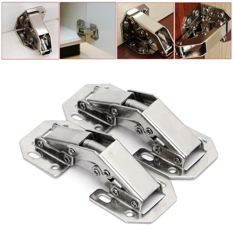 Drop Ship 2Pcs Easy Mount 90 Degree Concealed Kitchen Cabinet Cupboard Sprung Door Hinges