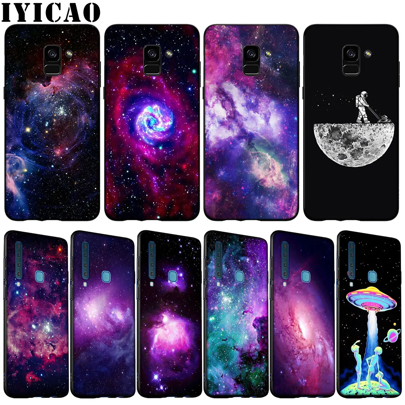 Purple Space Star Soft Silicone Case for Samsung Galaxy A51 A71 A81 A91 A41 A21 A11 A01 A2 Core J8 J7 J4 J6 Plus Prime 2018 |