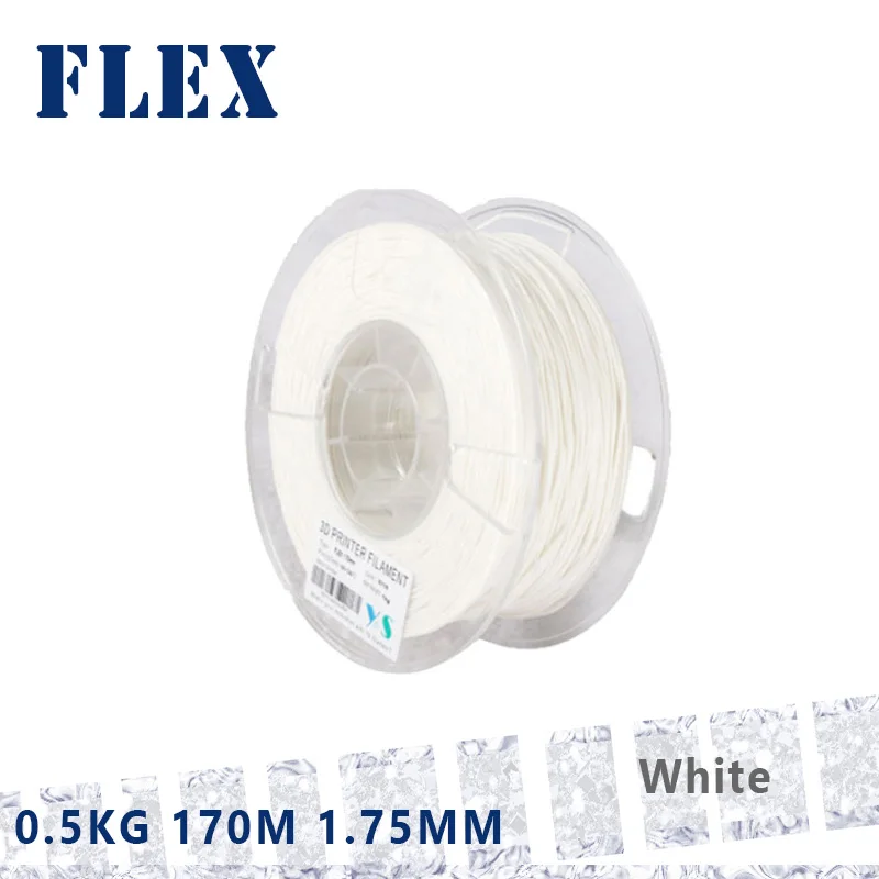 FLEX WHITE 0.5KG Пла! петг! 3d принтер 3D Ручка/нить пла/дерево/петг/Карбон 1,75 мм/1 кг 340 м/много цветов хорошее качество - Цвет: FLEX WHITE 0.5KG