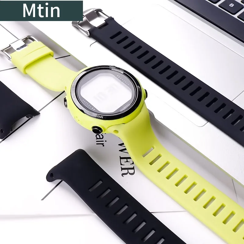 Ремешок силиконовый для Suunto D4 D4i Novo Dive спортивный мужской браслет с пряжкой