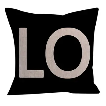 

1Pcs Love Letters Cotton Linen Throw Pillow Cushion Comfortable Sofa Pillow Car Home Decoration 43x43cm