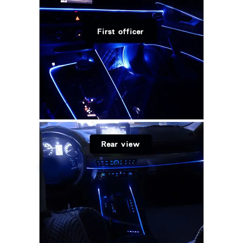Автомобильные RGB волоконно-оптические атмосферные лампы, автомобильный интерьерный светильник, декоративная приборная панель, пульт дистанционного управления или управление через приложение