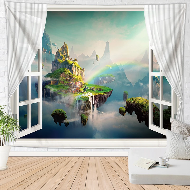 Psychedelic wonderland Гобелен Мандала шарф настенное одеяло Декор настенное украшение tapiz pared tela