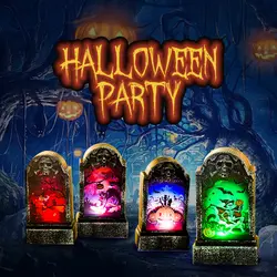 Праздничный свет уникальный ретро имитация нежный четыре вида надгробия Цвет Изменение функции декор для Хэллоуина, вечеринки лампа
