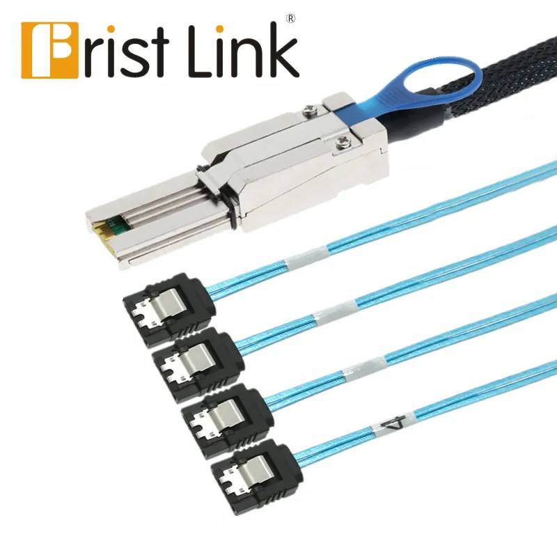 

External SFF-8088 Male TO 4x SATA 7-Pin Socket Latch Data Adapter Cables 7 Pin