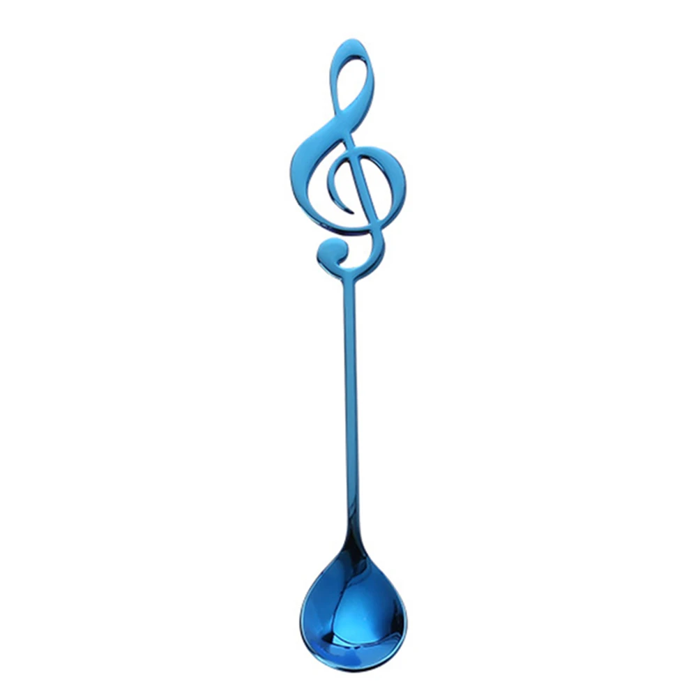 Stainless Steel Musical Notes Ice Cream Coffee Tea Stirring Spoon Tableware