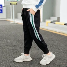 Детские штаны весенне-осенние спортивные штаны для мальчиков и девочек Новинка года, стильные повседневные спортивные штаны в Корейском стиле