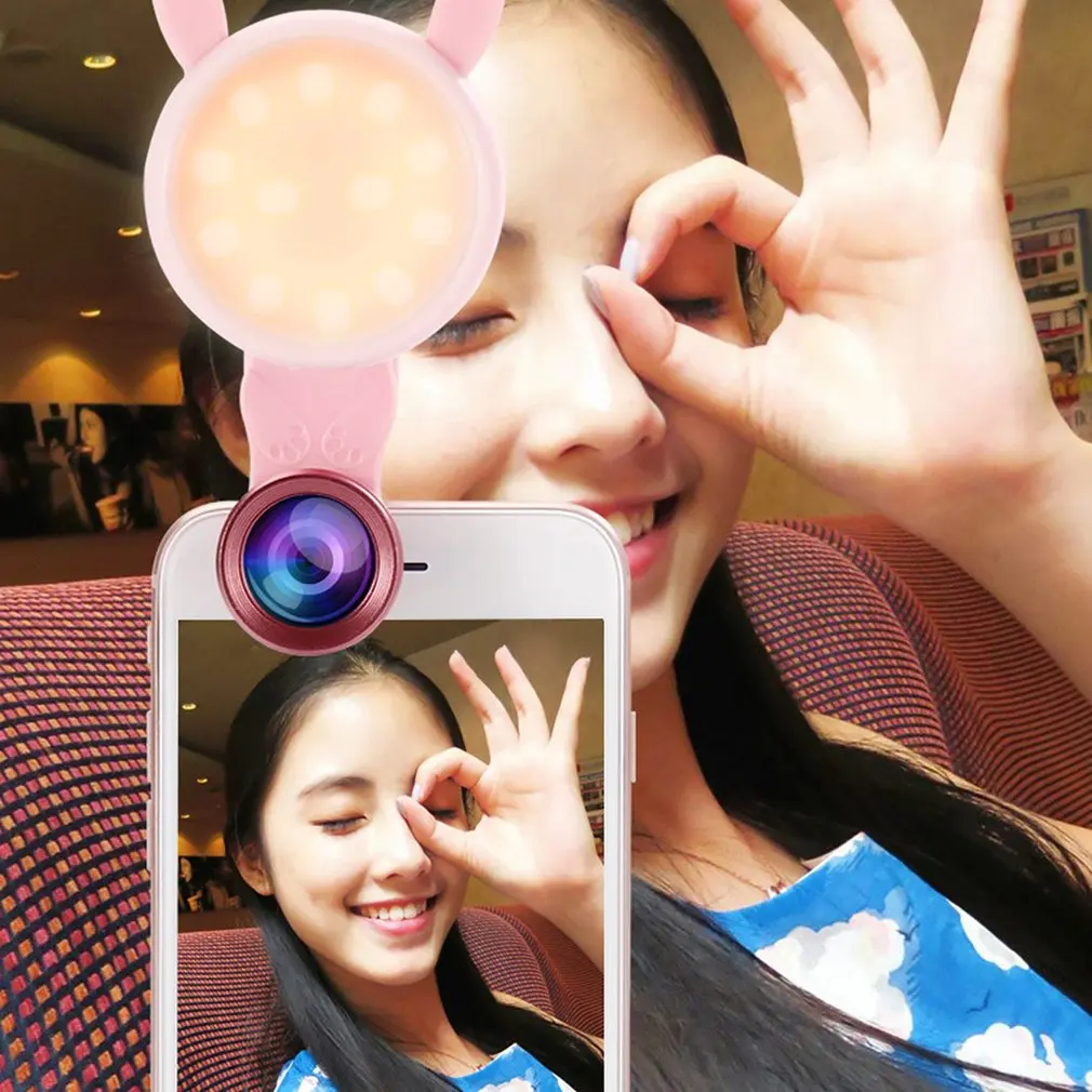 phone lens Led Self-timer Light Artifact Live Wide-angle Usb Charging Flash Light mobile phone lens