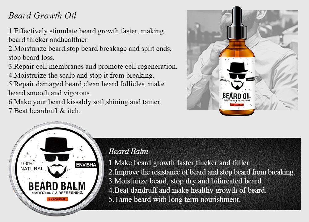 Beard Growth Serum Cream Essential Oil Natural Hair Loss Beard Air