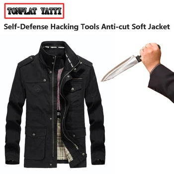 

2020 Anti-hacking men business jacket 3 color Plus size fashion self-defense hidden FBI safety protective clothing Free Shipping