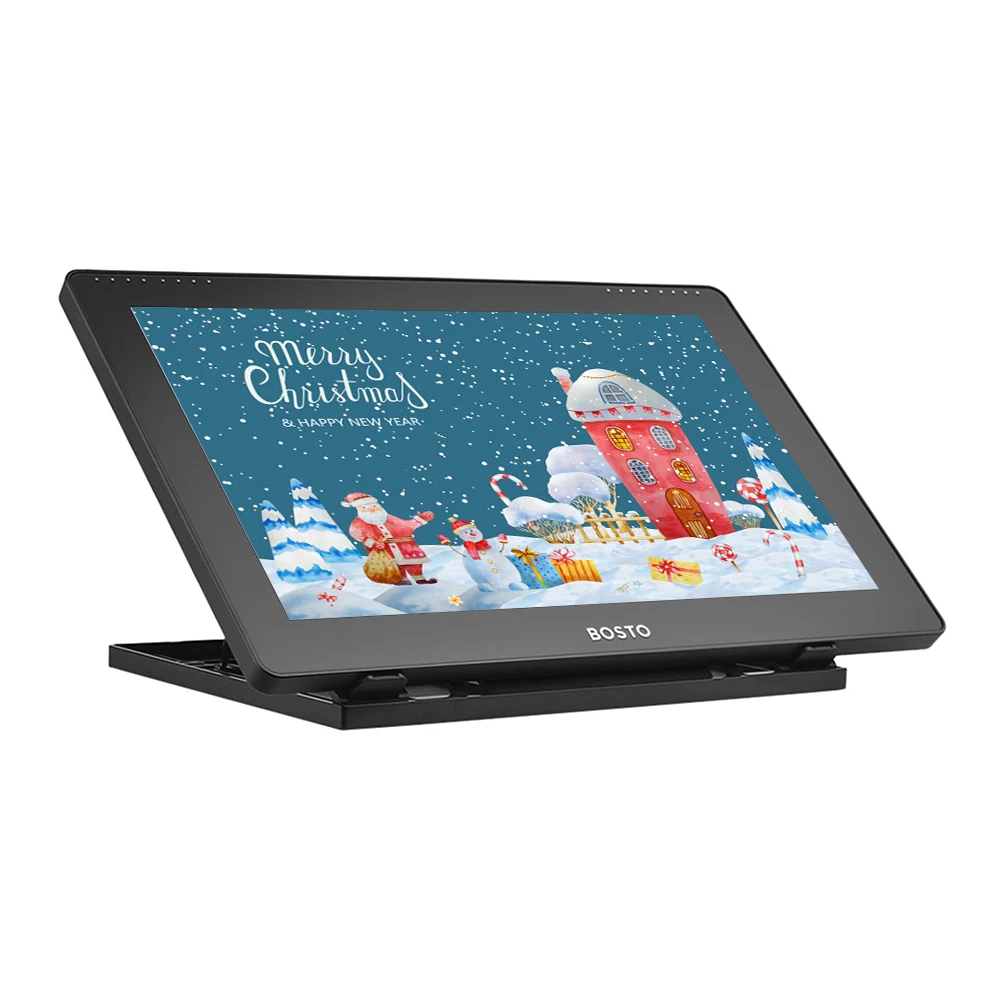 Bosto-16hdグラフィックタブレット,15.6インチips,詰め替え可能なペン