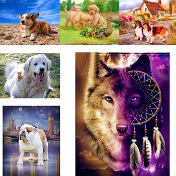 

5d Diamond Painting Full Drill Square custom dogs Animal Picture Ever Moment Diamond Embroidery Decorations for Living Room