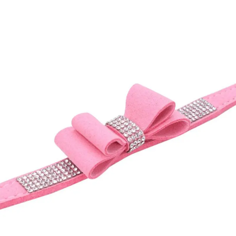 Pet Dog Cat Soft Collar Sparkling Collars Cute Shiny Rhinestones Bow Knot For Small And Medium Home Dog Pet Dog Collars Supplies