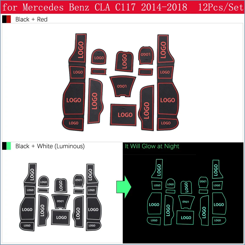 Противоскользящие резиновые ворота слот чашки коврик для Mercedes Benz CLA C117 W117 аксессуары 180 200 220 250 AMG 45
