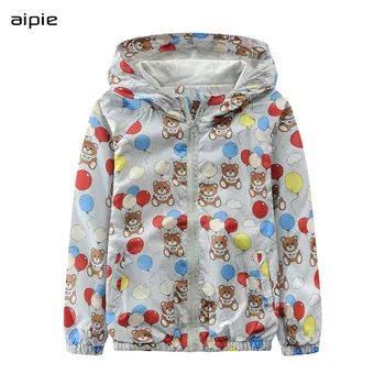 

Baby's Jackets Boy's and girl's outerwear Cartoon Bear pattern Double layer Cotton lining thin style Children coats clothing