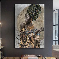 African Black Woman Art HD Posters and Print Abstract African Girl Canvas Paintings Wall Art Decoration Pictures Wall Home Decor 2