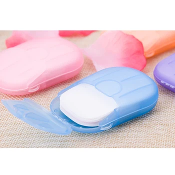 

Mini Soap Paper Washing Hand Travel Convenient 20pcs Disposable Boxed Soap Paper Portable Hand Washing Box Scented Slice Sheets