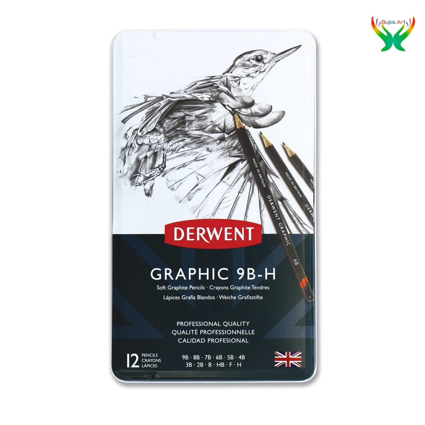 Derwent Graphic Pencil 12 Medium Tin