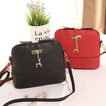 

New Ladies Bags Fashion PU Leather Deer Indentation Shell bag Korean Version of The Shoulder Messenger Bag wild tide handbag