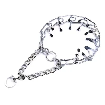 

45/50/55/60cm Adjustable Dog Training Collar Chain Pet Supply Metal Steel Prong Pinch Choke Hot Sale