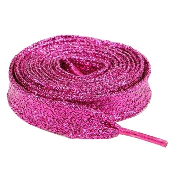 

Pearlized Colors 1Pair 120cm Pearlized Colors Double Flat Metallic Glitter Shoelace Canvas Sneaker Shoe Laces 8 Colors