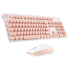 Проводная стимпанк винтажная клавиатура мышь комплект с круглой клавишей крышка мультимедийная кнопка клавиатура мышь комбо набор для компьютера Настольный