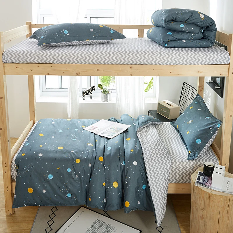 

bedding set Pure A/B double-sided pattern Simplicity Bed sheet, RU Size Quilt cover Sheet Set Bedroom Bedding Bed Linen 4pcs