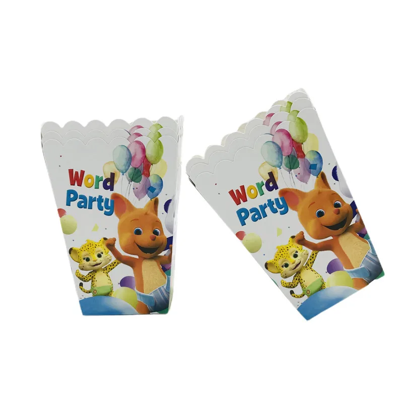 New Word Party Theme Birthday Party Decoration Tableware Set Cartoon Animals Paper Cup Plate Baby Shower Kids Birthday Supplies light up balloon