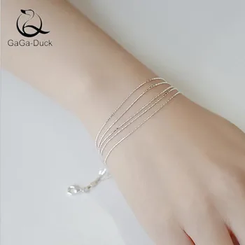 

New Fashion Jewelry Popular 925 Sterling Silver Personality Exquisite Ultra-fine Multi-layer Snake Chain Bracelet B55