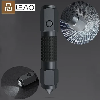 

Youpin Leao IPX7 Waterproof 3Modes LED Flash light Car Safety Hammer Flash Light Tactical Head Seat Belt Cutter Electric Torch