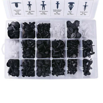 

416 Pcs/set Car Plastic Push Pin Rivet Bumper Trim Clip Fastener 18-size+1 * Fastener Remover Universal